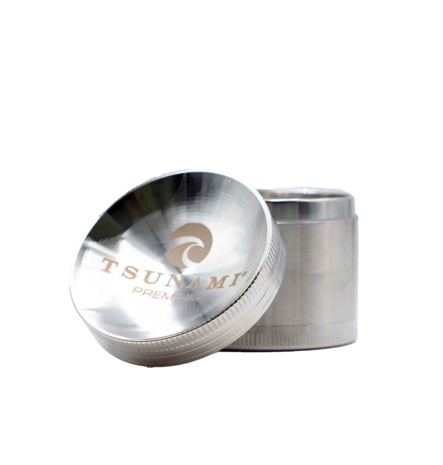 Tsunami - TSUNAMI | Premium Caved Top Grinder | 4 Pc | Silver | 50mm Main Image