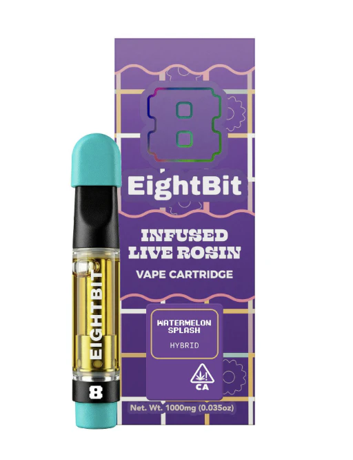 8-Bit Buds - 1g Eightbit Infused Live Rosin Cartridge - Watermelon Splash 80% Main Image