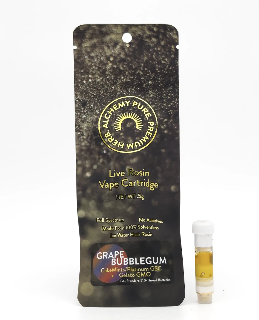 Alchemy Pure - Alchemy Pure | Grape Bubblegum | Live Rosin Cartridge | .5g Main Image