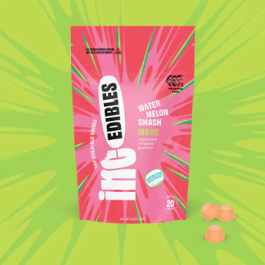 AGL - inc.edibles 20 Pack Watermelon Smash THC Gummies 01645 Main Image