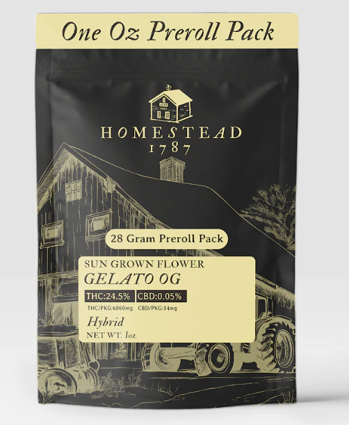 Homestead 1787 - Gelato OG - 28PK 1g Prerolls Main Image