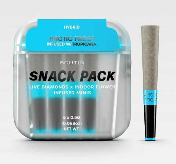 BTQ - BOUTIQ Snack | Prerolls | Diamond Infused | Artic Frost x Tropicana | 5PK | 2.5g Main Image
