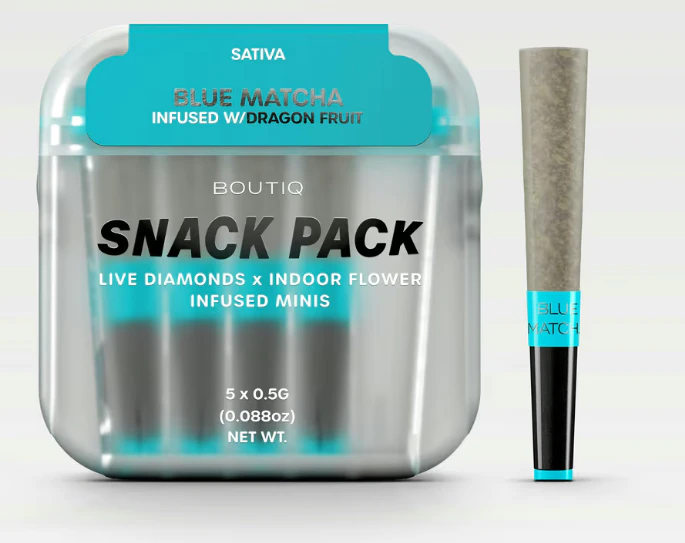 Boutique - Blue Matcha x Dragon Fruit Live Diamonds Infused Pre Roll 5 Pack - .5G (2.5G) Main Image