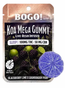 Dom Pen - Promo Koa Cannabis Co. - Blackberry Lime x Granddaddy Purp - Gummy - 1pc - 100mg Main Image