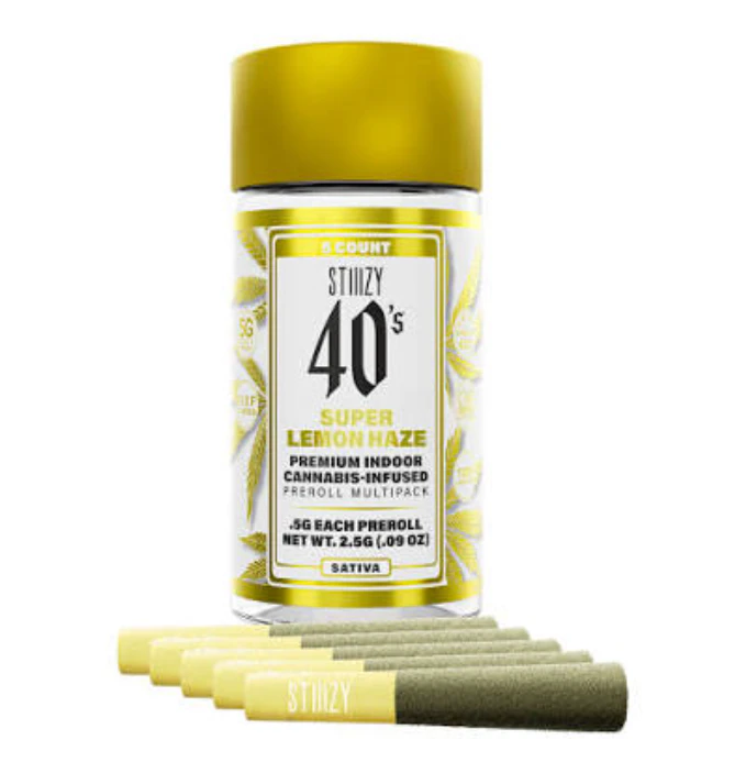 STIIIZY - Super Lemon Haze - .5G 40's Infused Pre-rolls 5 Pack (Stiiizy) Main Image