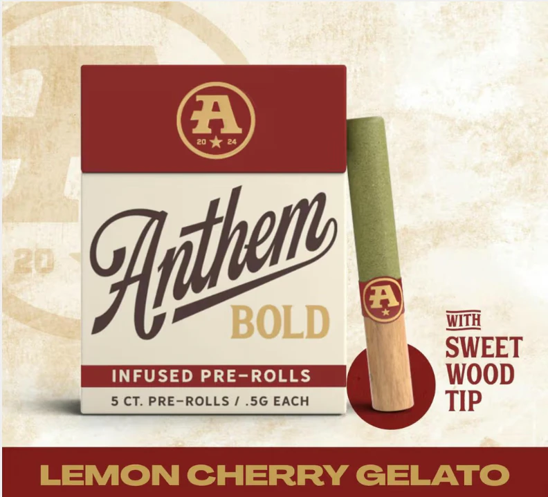 Anthem - Lemon Cherry Gelato 5pk Infused 0.5g Prerolls - Hybrid | Anthem Main Image