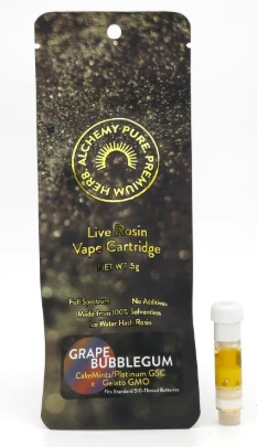 Alchemy Pure - Alchemy Pure - Grape Bubblegum 0.5g Live Rosin Cart Main Image