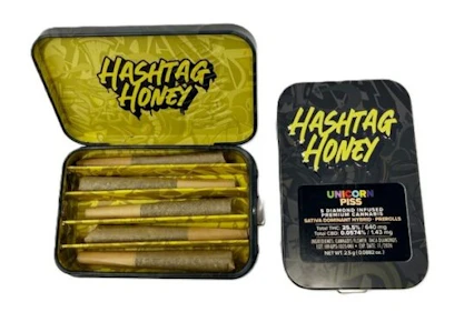 Hashtag Honey | PreRoll | Diamond Infused | Unicorn Piss | 5 Pk | 2.5G