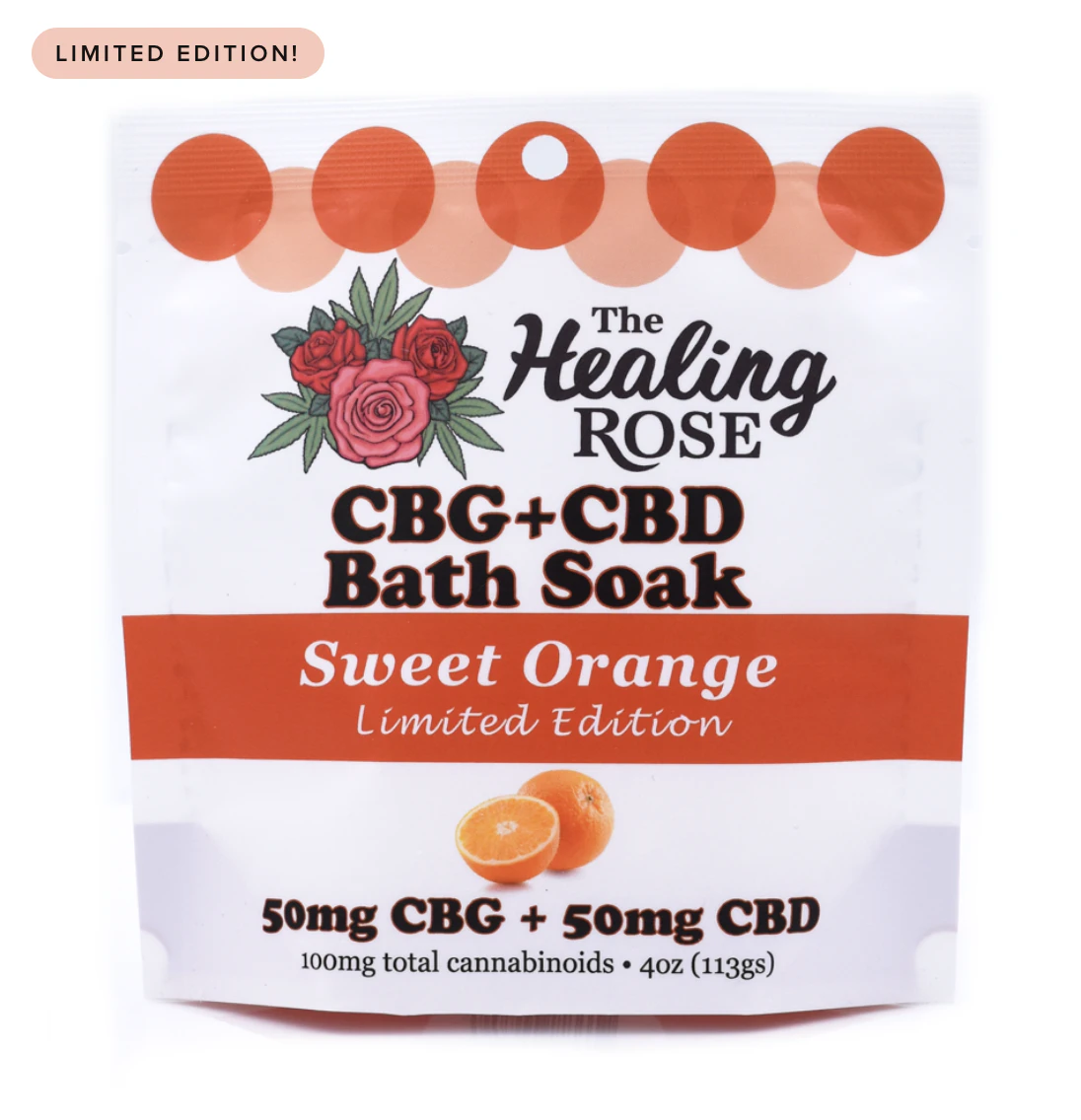 THE HEALING ROSE - Sweet Orange CBD & CBG Bath Soak Main Image
