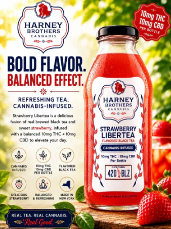 Harney Brothers Cannabis - STRAWBERRY LIBERTEA INFUSED BEVERAGE - HARNEY BROTHERS - 10mg Main Image