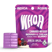 WHOA Edibles Sugar Free Rosin Gummy 100mg Indica Berries & Cream