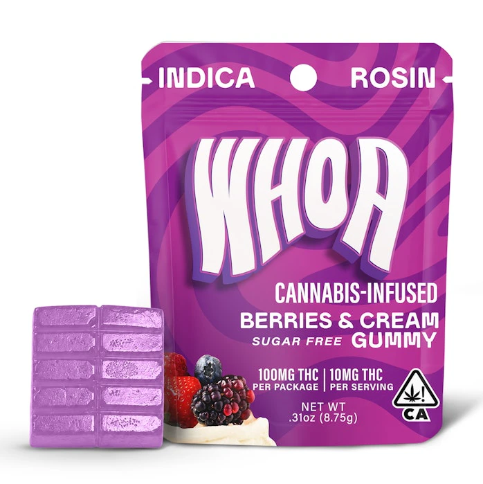 Whoa - WHOA Edibles Sugar Free Rosin Gummy 100mg Indica Berries & Cream Main Image