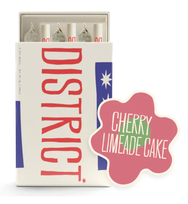 District Cannabis - Preroll 6 pack - Cherry Limeade Cake - Sativa - .5g each - Total 3g Main Image