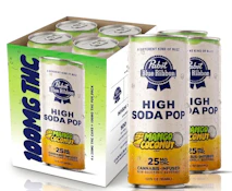 Pabst Blue Ribbon - High Soda Pop - Mango Coconut - 4pk - 100mg