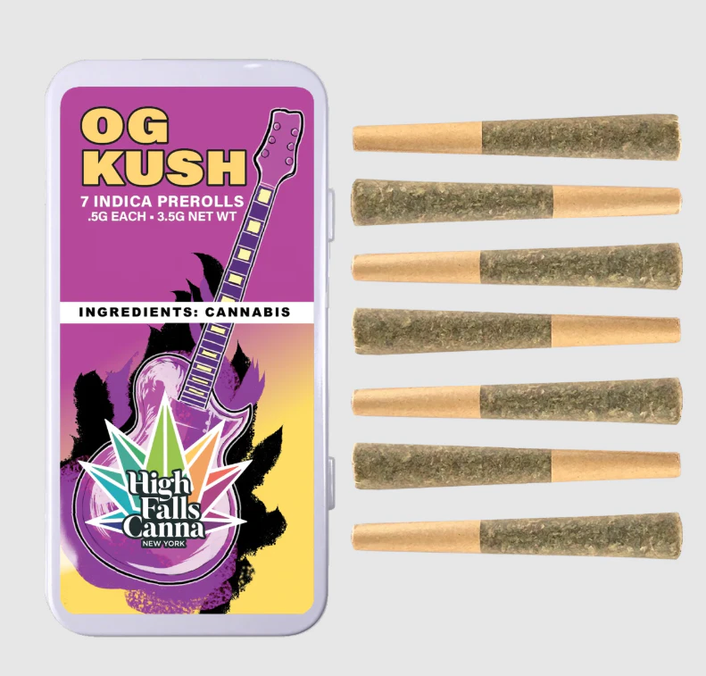 High Falls Canna NY - OG Kush 0.5g 7pk Prerolls - Indica | High Falls Canna Main Image