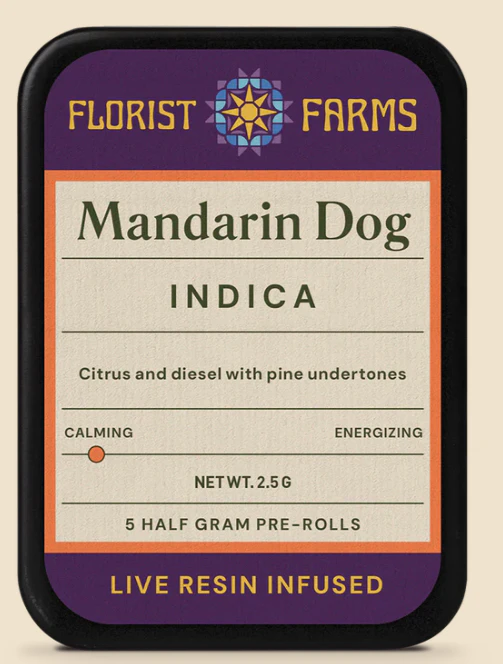 Florist Farms - Mandarin Dog 5pk Infused Prerolls - Indica | Florist Farms Main Image