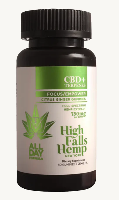 High Falls Hemp - Focus & Empower - 30pk Citrus Ginger Full Spectrum CBD Gummies Main Image