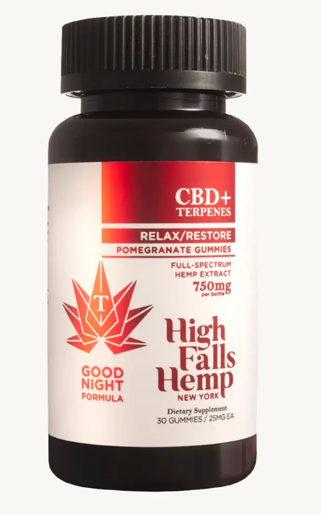 High Falls Hemp - Relax & Restore - 30pk Pomegranate Full Spectrum CBD Gummies Main Image
