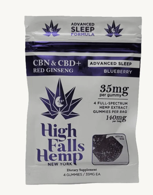 High Falls Hemp - Advanced Sleep - 4pk Blueberry Full Spectrum CBD Gummies Main Image