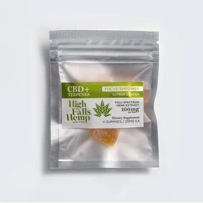High Falls Hemp - Focus & Empower - 4pk Citrus Ginger Ful Spectrum CBD Gummies Main Image