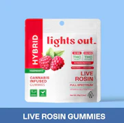 LIGHTS OUT: Raspberry Live Rosin Gummies 10-Piece/100mg (H)