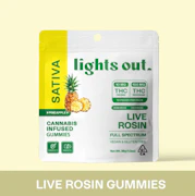 LIGHTS OUT: Pineapple Live Rosin Gummies 10-Piece/100mg (S)