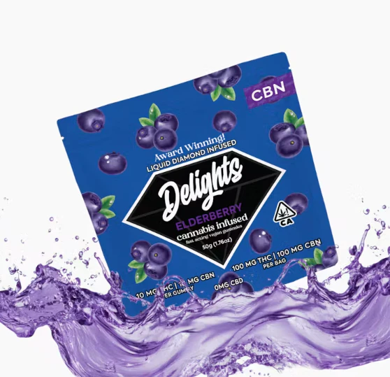 Delights Gummies - Elderberry - 100mg Liquid Diamond Infused Gummies (Delights) Main Image