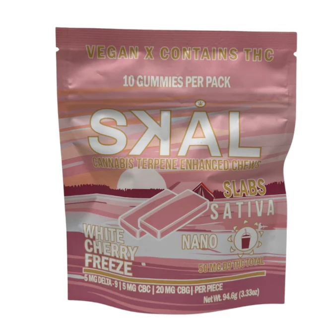 SKÅL -  SKÅL Slabs | White Cherry Freeze | 5mg THC | 5mg CBC | 20mg CBG |10ct Main Image