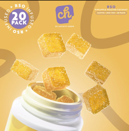 AFFINITY - Chew RSO Pineapple Toasted Coconut Gummies S 01055 Main Image