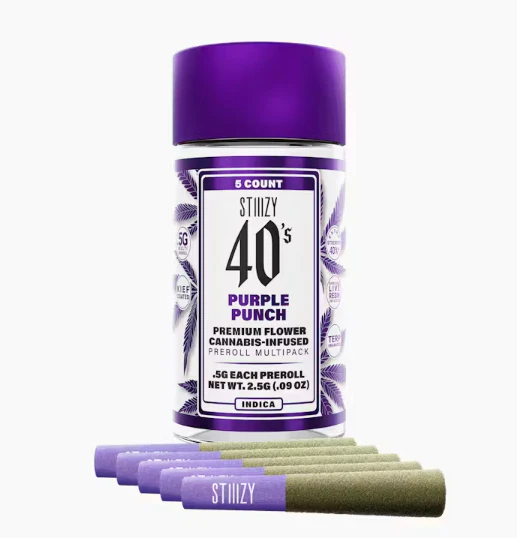 STIIIZY - Purple Punch - .5G 40's Infused Pre-roll 5 Pack (Stiiizy) Main Image