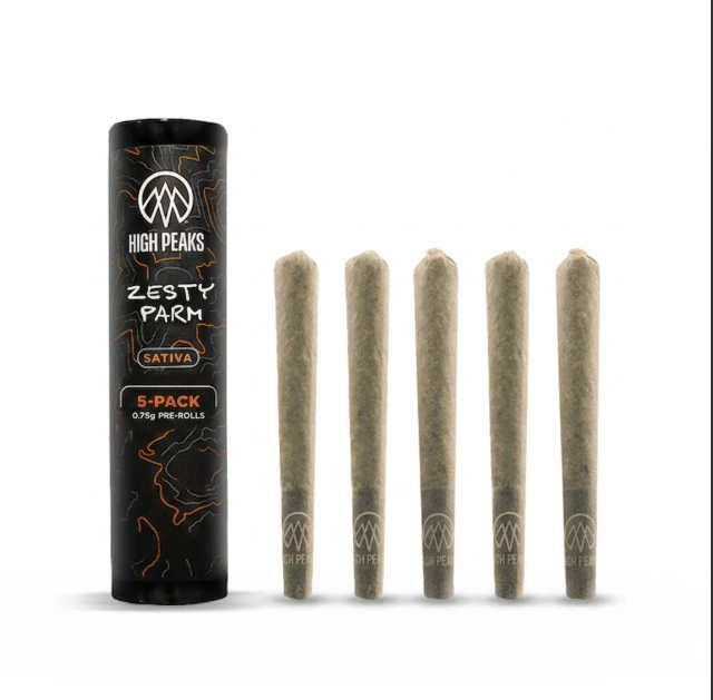 High Peaks - High peaks | Zesty Parm | 5pk Pre-Roll | 3.75GSativa Main Image