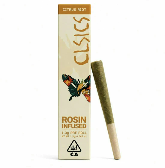 CLSICS Rosin & Rosin Infused Pre Rolls - Clsics | Citrus Riot | Sativa 1.3g Rosin Infused Pre-Roll Main Image