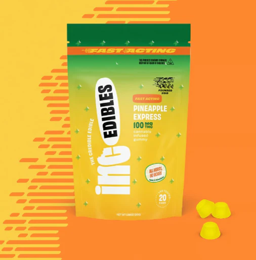 AGL - inc.edibles 20 Pack Pineapple Express Fast Acting THC Gummies 01454 Main Image