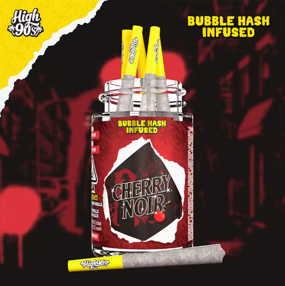 HIGH 90s - High 90s - Bubble Hash - Cherry Noir - Infused Preroll Pack - 5pk - 2.5g Main Image