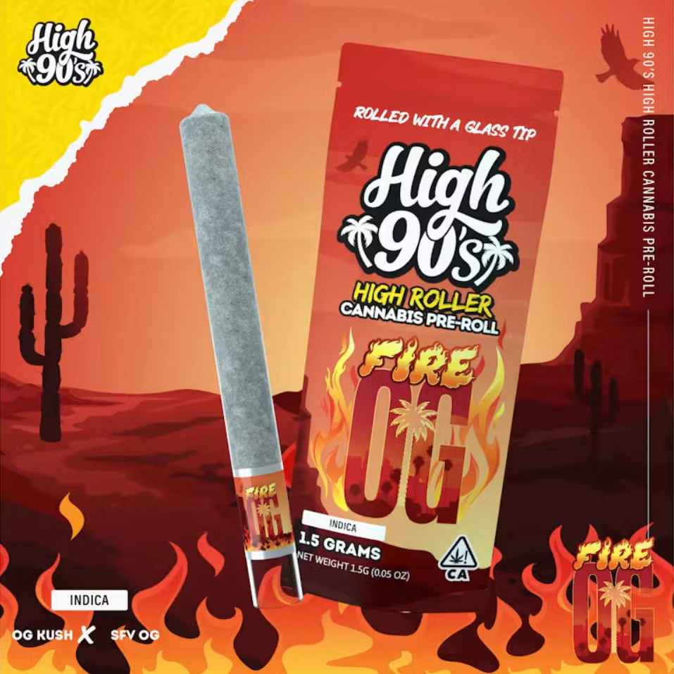 HIGH 90s - High90s - Fire OG - High Roller Preroll - 1.5G Main Image