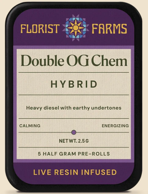 Florist Farms - Florist Farms - Double OG Chem - 5-Pack Infused Prerolls Main Image
