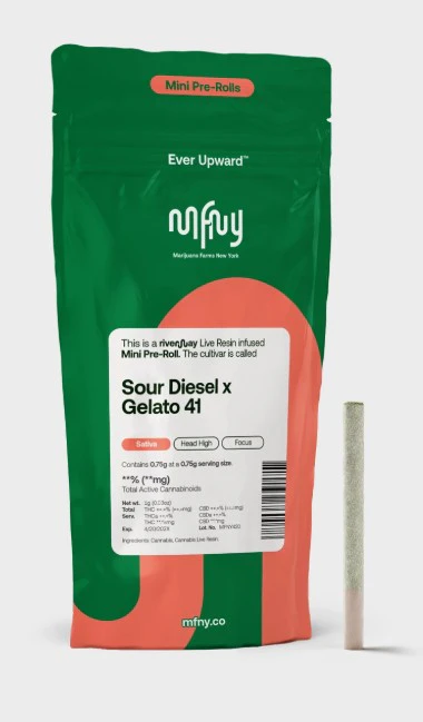 MFNY - MFNY | Pre-Roll | Live Resin Infused | Sour Diesel X Gelato 41 | 0.75g Main Image