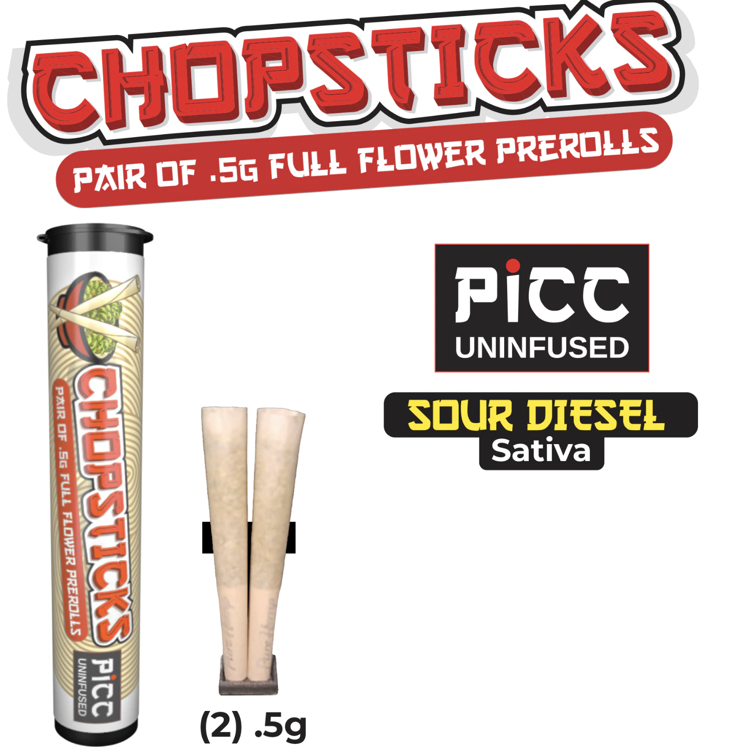 Chop Stick - Sour Diesel Pre-roll | .5g, 2pack Main Image