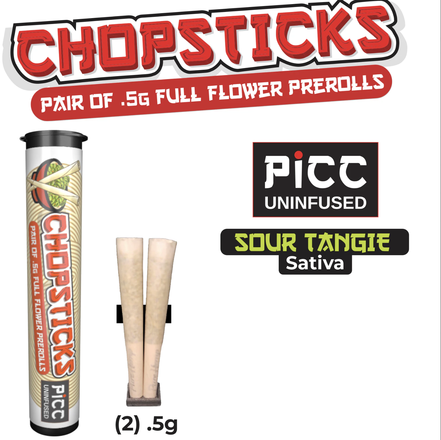 Chop Stick - Sour Tangie Pre-oll | .5g, 2pack Main Image