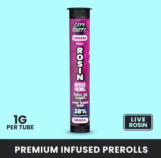 CITY ROOTS - CITY ROOTS: Triple OG x Donny Burger Rosin Infused 1g Pre-Roll (I) Main Image
