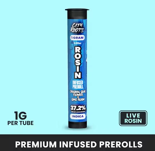 CITY ROOTS - CITY ROOTS: Original Glue x GMO Rosin Infused 1g Pre-Roll (I) Main Image