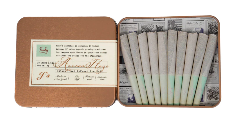 Ruby Farms - Ruby Farms | Amnesia Haze | Hash Infused Doobies | 10ct | 5g Main Image