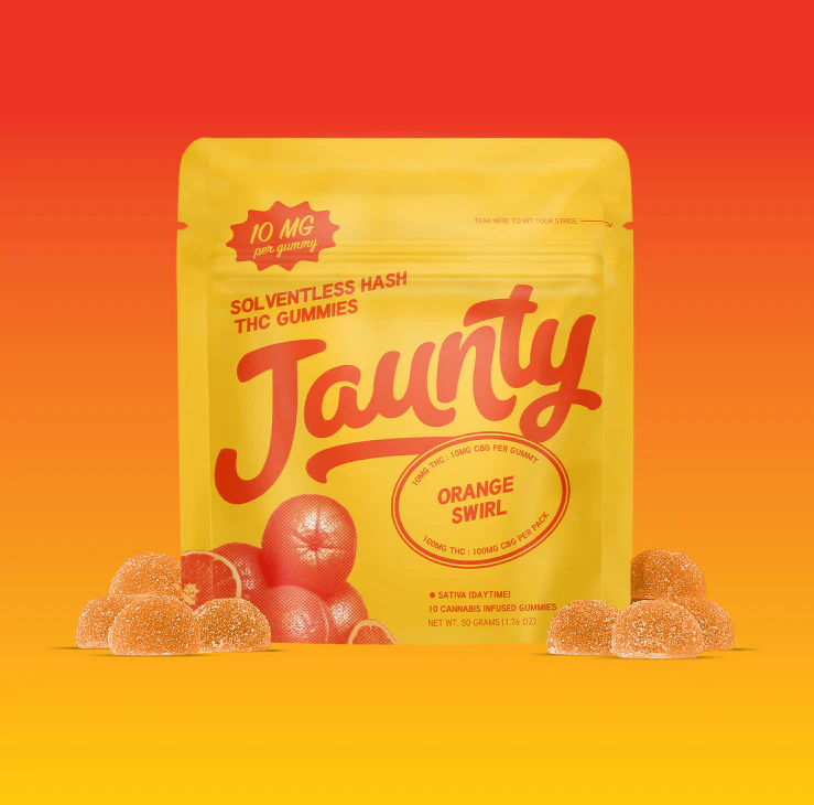 Jaunty - Orange Swirl Solventless Hash 10pk Gummies - Sativa | Jaunty Main Image