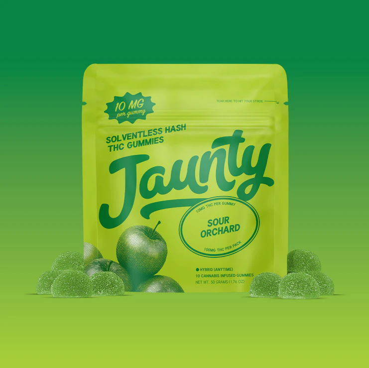 Jaunty - Sour Orchard Solventless Hash 10pk Gummies - Hybrid | Jaunty Main Image