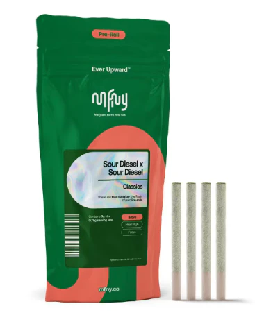MFNY - Sour Diesel x Sour Diesel Live Resin Infused 4pk Prerolls - Sativa | MFNY Main Image