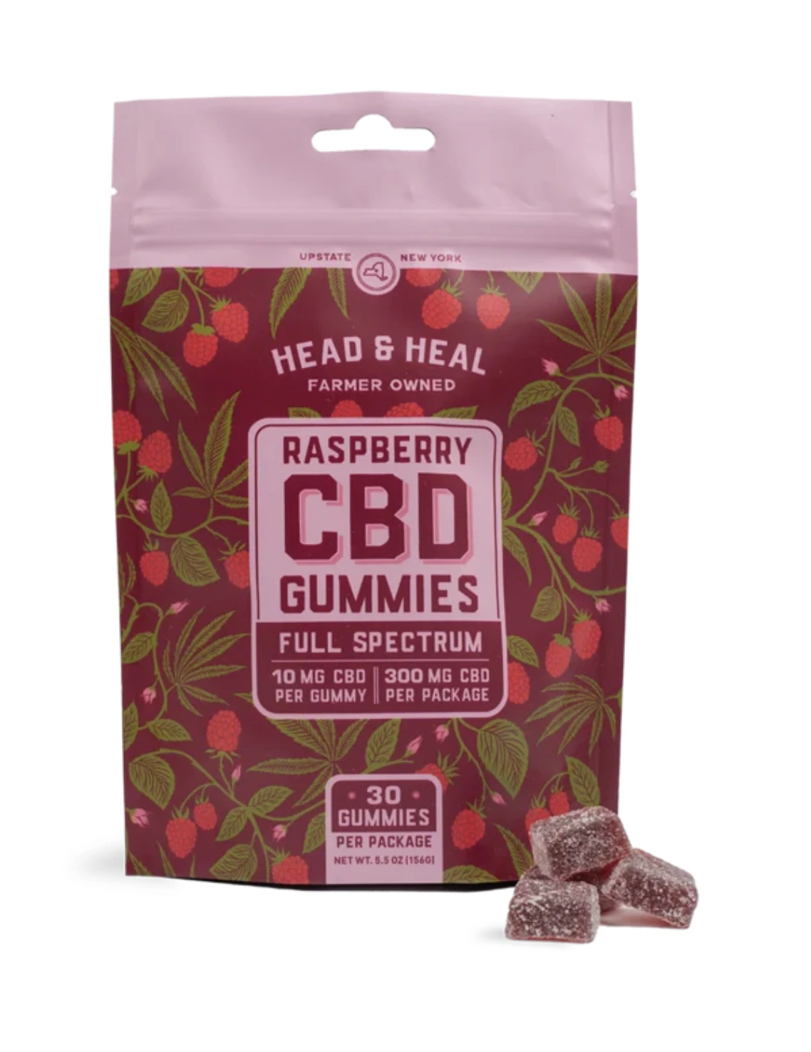 Head & Heal - Raspberry CBD gummies | 30 pack Main Image