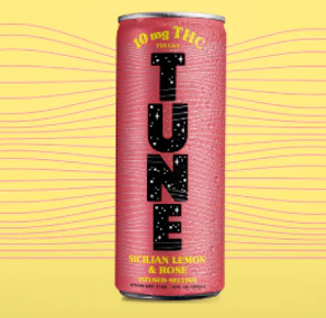Tune | Edibles | Drink | Sicilian Lemon and Rose | 12oz Seltzer | 10mg THC |