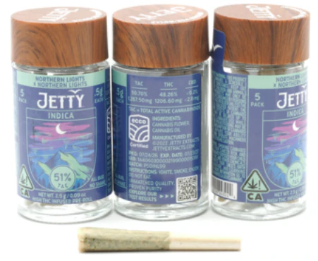 Jetty Extracts -  5pk - (High THC Infused) - Northern Lights #5 x Northern Lights #5 - 2.5g (I) - Jetty Main Image