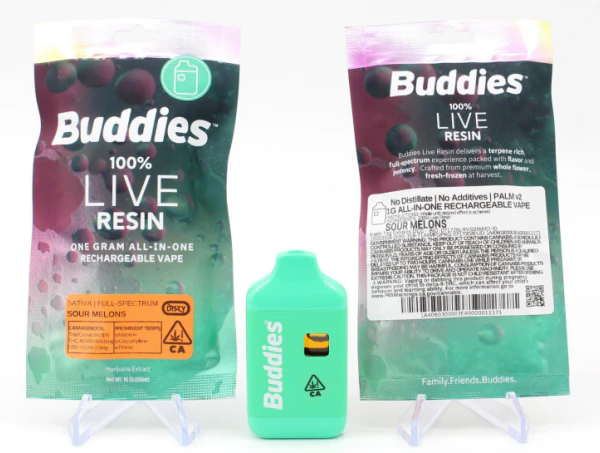 Buddies Brand - AIO - PALM - Sour Melons (Live Resin) - 1g (S) - Buddies Main Image