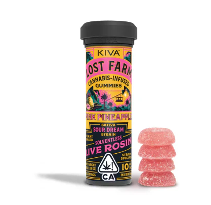 KIVA - Kiva Lost Farms Live Rosin Gummies Pink Pineapple Main Image